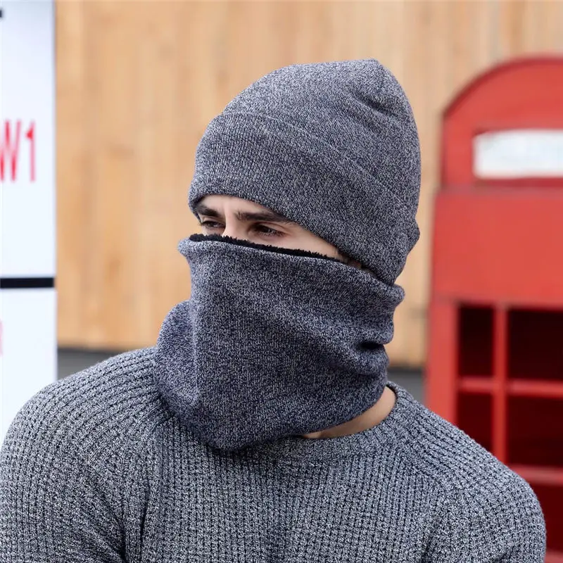  Man Ladies 3pc Winter Soft Knit Beanie Hat Scarf Screen Gloves Set women's scarves handkerchief hij