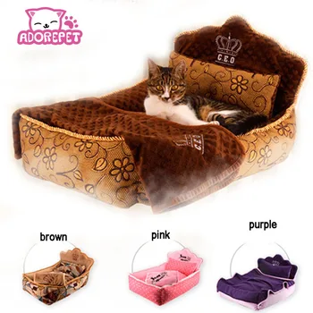 

Luxury Princess dog puppy sofa bed kennel soft warm dog pet cat House cushion washsble 3 pieces set (Pet bed + pillow + blanket)