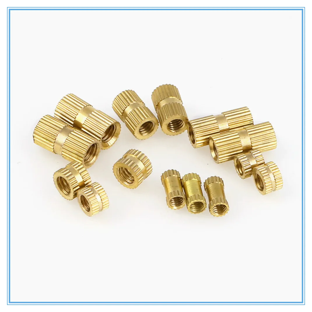 100pcs M6*6*8 Copper Inserts Brass Double Pass Knurl Nut Embedded