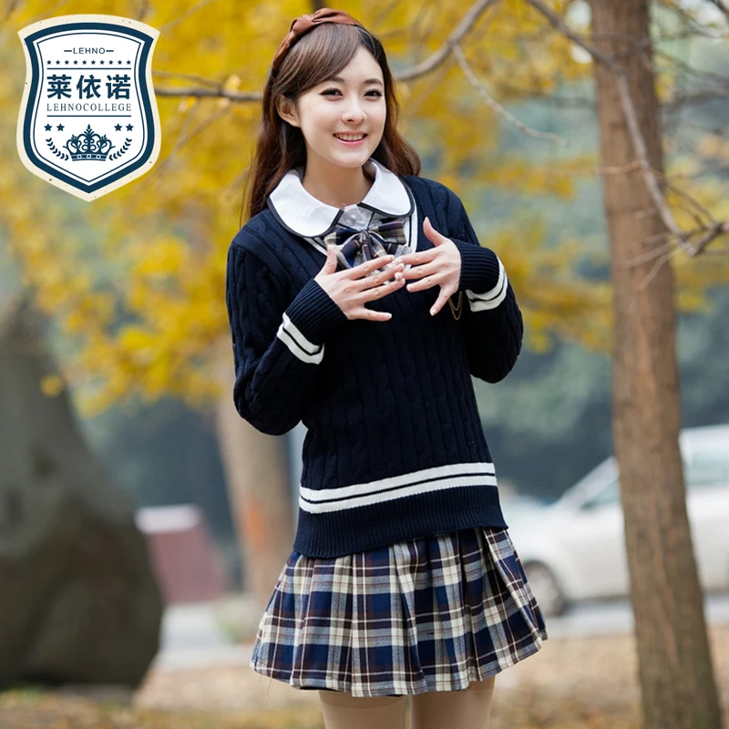 кофта с рубашкой. корейская одежда блузки. вязаная кофта в школу. свитер в школу 2021. джемпер лицей стразы обманка модель: дж.
