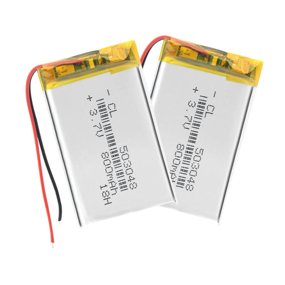 503048 перезаряжаемая батарея 3,7 V 053048 800MAH литий-полимерная батарея для MP3 MP4 Bluetooth gps Беспроводная стерео гарнитура планшет - Цвет: 2Pcs