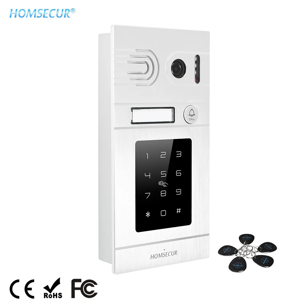 HOMSECUR Открытый камера блок с паролем клавиатуры+ 5 шт. IC брелок 1.3MP BC071HD-S для HDK серии телефон двери системы