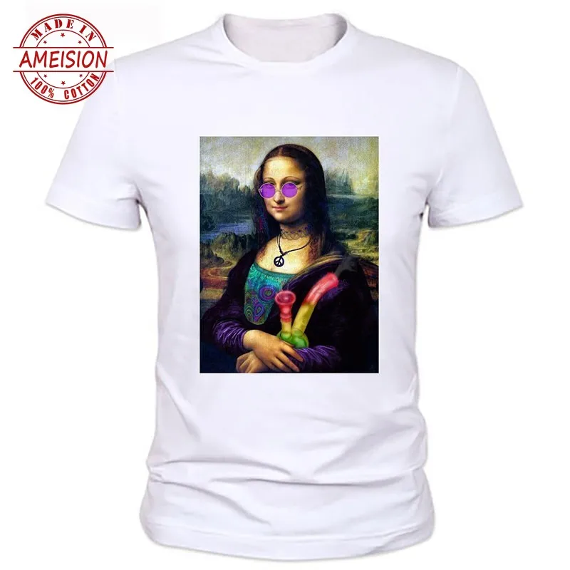 Men Brand-Clothing T Shirt 2019 New arrivals T-shirt 3D Mona Lisa Summer Fashion Hip Hop T Shirts Harajuku Casual Tops