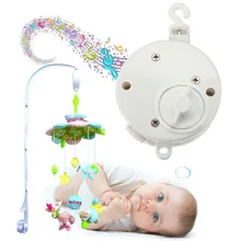 Hot Sale Universal Lovely Baby Rattles Mobile Crib Bed Bell Kid Toy Windup Movement Music Box Develop Toy White 11.5 x 4cm
