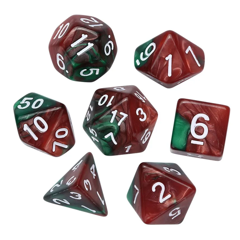 7 шт. цифровой игра в кости полиэдральный D4 D20 мульти сторонее акриловое для