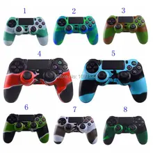 20 шт./лот Камуфляжный, силиконовый чехол для sony Playstation 4 PS4 Беспроводной контроллер кожного покрова для PS4 тонкий PS4 Pro геймпады