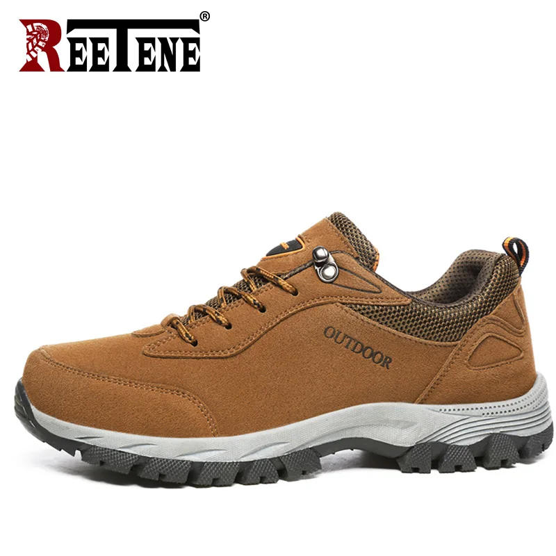 

REETENE 2019 New Men Shoes Outdoor Casual Shoes Men Lace-Up Hard-wearing Casual Hiking Men's Boots Men Casual Shoes Men Sneakers
