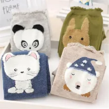 1 пара, женские носки, Осень-зима, милые хлопковые носки с рисунком кота, панды, животных для женщин, девочек, модные женские носки без пятки