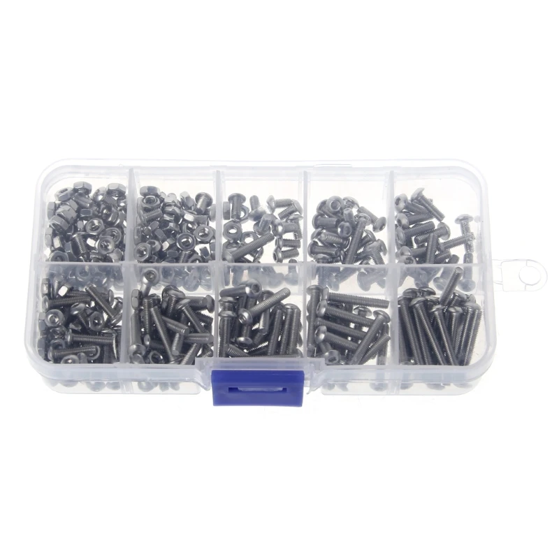 

340Pcs M3 3mm Stainless Steel Button Head Allen Bolts Screws Nuts Assortment Kit #Aug.26