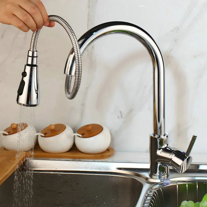 YANKSMART, умный сенсорный кухонный выдвижной кран с сенсорным управлением, кухонный смеситель из нержавеющей стали, сенсорный кран для раковины, смеситель для холодной и горячей воды - Цвет: Chrome Touch Tap