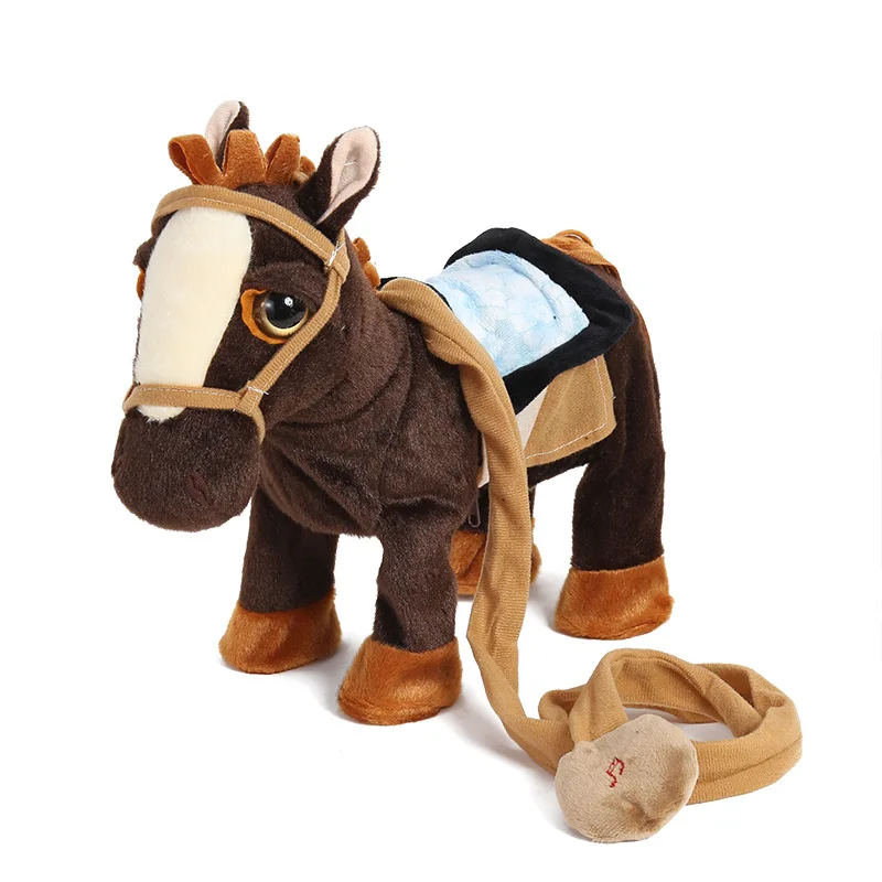 

Robot Horse Interactive Electronic Horse Toy Leash Remot control Plush Animal Pet Walk Whinny Songs Music Toys For Children