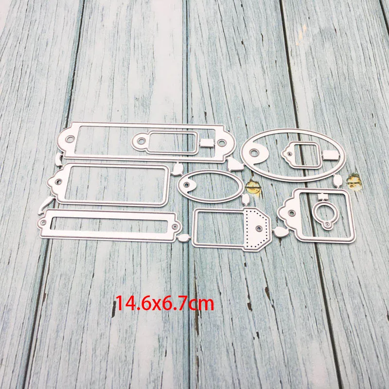 

Tags Labels Set Metal Cutting Dies Stencils For DIY Scrapbooking Photo Album Paper Cards Embossing Craft Diescut New Design 2019