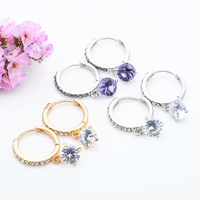 SHUANGR, большие серьги-кольца с кристаллами Ruond, золото/серебро, для женщин, австрийский кристалл, опт, высокое качество