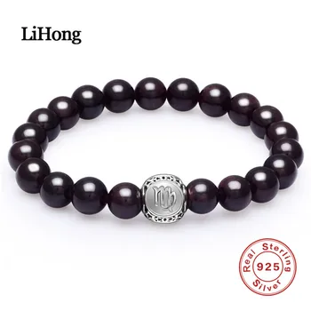 

New Arrival 2017 Top 100% Sterling Silver Bracelet Women Lucky Virgo Natural Stone Bead Bracelets Fine Jewelry