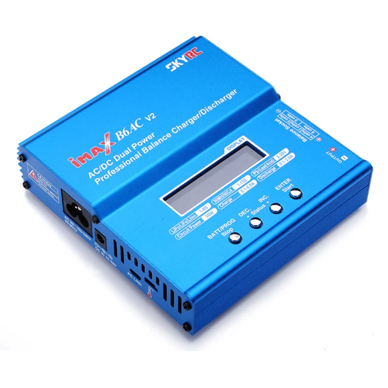 Балансирующее зарядное устройство SKYRC iMAX B6AC V2 6A 50 Вт AC/DC Lipo NiMH Pb/Dis с адаптером и ЖК