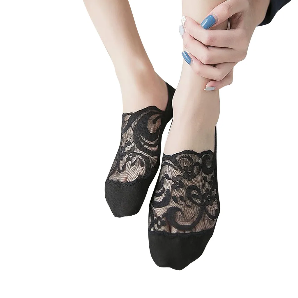 Womail Fashion Comfortable Womens Cotton Blend Lace Antiskid Invisible