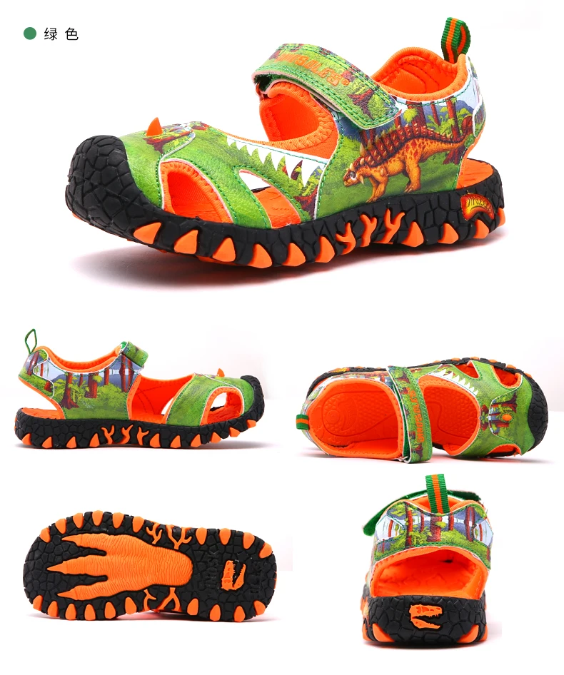 Dinoskulls/детские сандалии для мальчиков; обувь с единорогом; летние сандалии с динозаврами для мальчиков; детская пляжная обувь; sandales garcon; коллекция года; nouveau; размеры 27-34
