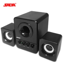 SADA Проводная комбинированная компьютерная Колонка для ноутбука мини сабвуфер музыкальные фильмы универсальный пульт дистанционного управления системы AUX USB 2,1 коробка басового звука