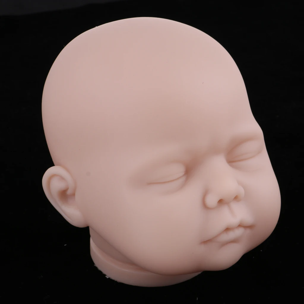 Handmade Unpainted 22inch Reborn Doll Head Sculpt Model Silicone Head Carving Mold DIY Making