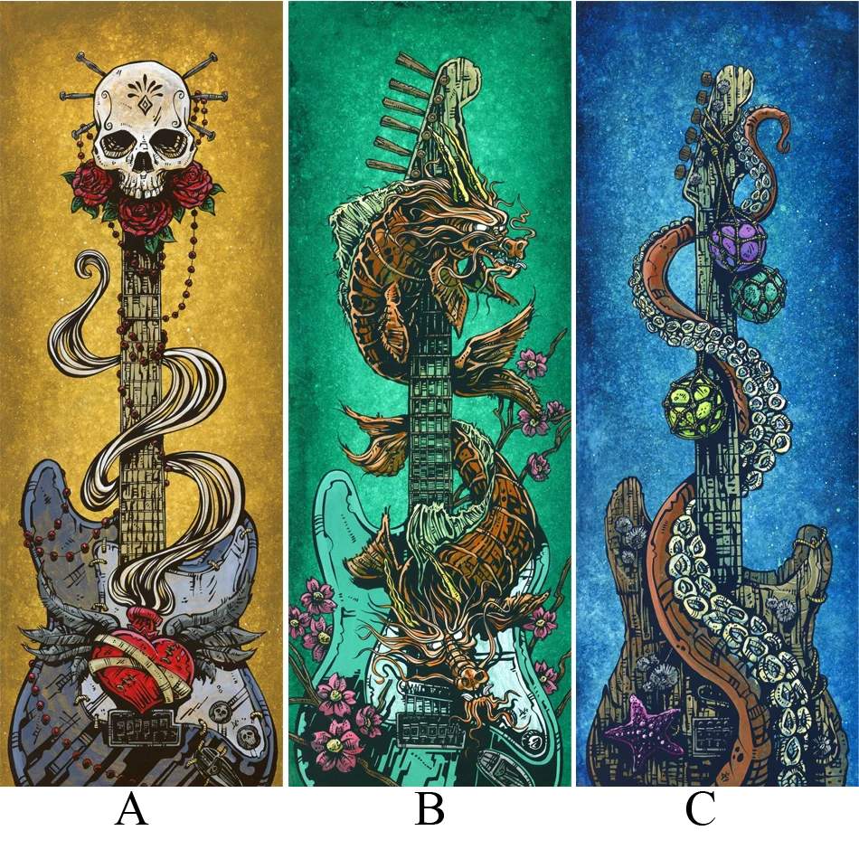 5D DIY Diamond Painting Flower Guitar Cross Stitch Skull Rhinestones Mosaic Kits 3D Full Square Embroidery Needlework | Дом и сад