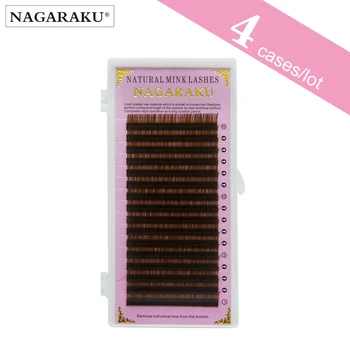 

NAGARAKU 16 rows 4 cases set Brown color eyelash extension Mink Eyebrow Extensions Brown Lashes