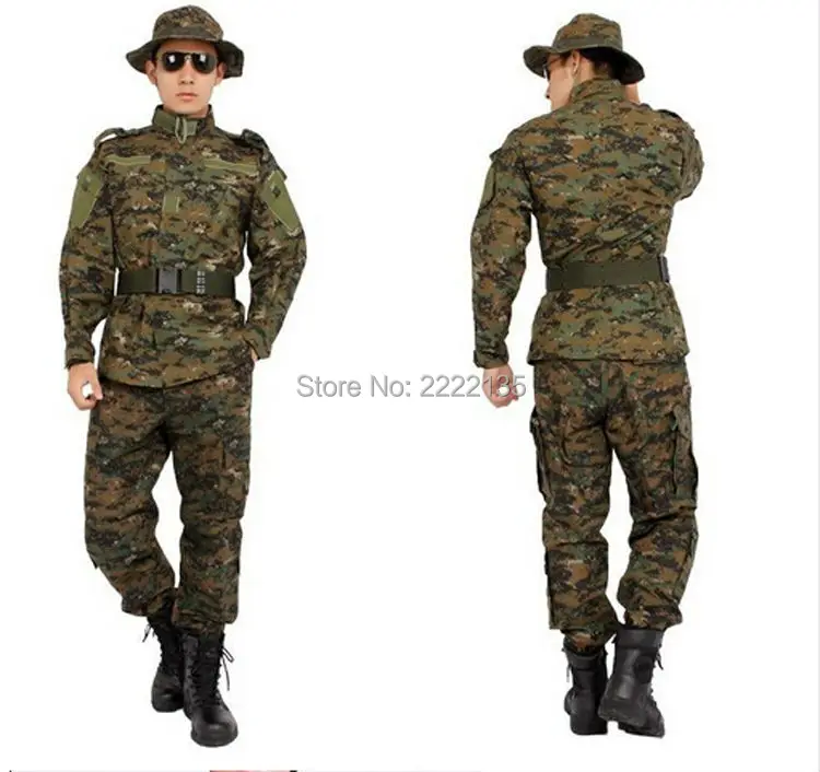 Тактическая Военная Униформа армии США Лесной цифровой камуфляж Одежда форменная военная АКС CS тренировочная форма рубашка и брюки для охоты