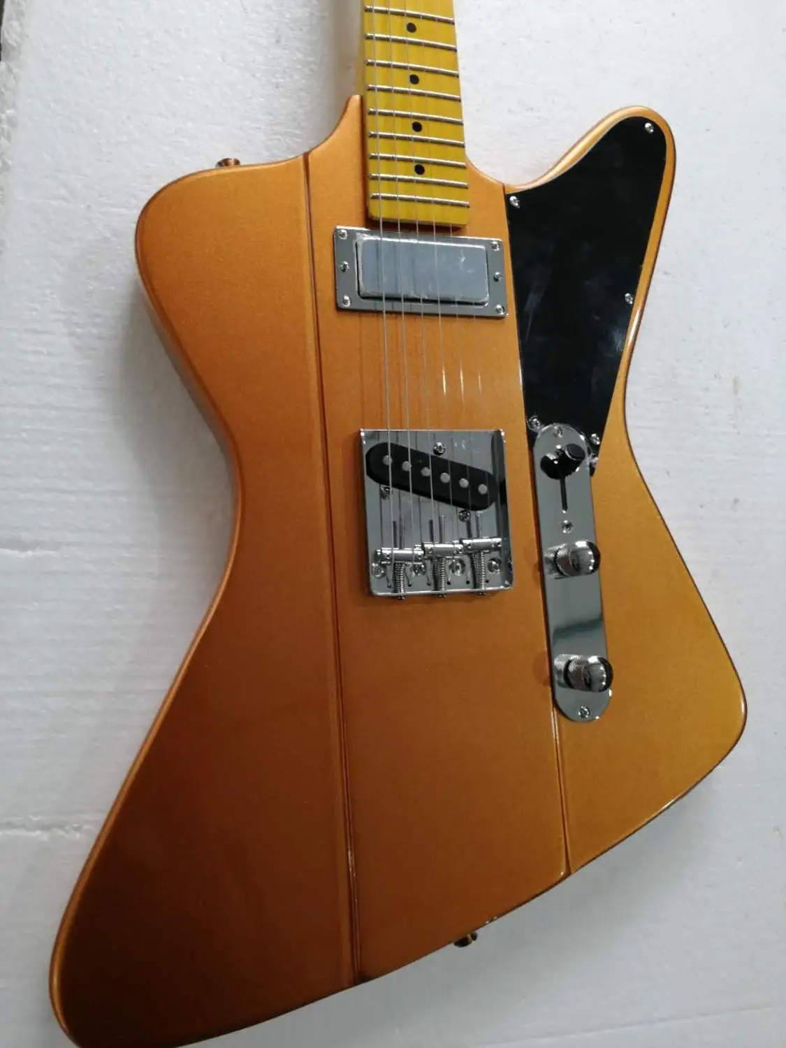 

Custom Metallic orange Firebird electric guitar with Chrome Hardware SH Pickups,customized!PayPal available!Y-6