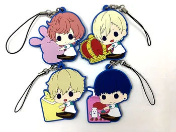 

4PCS/LOT Japanese anime figure High School Star Musical rubber Silicone mobile phone charms/keychain