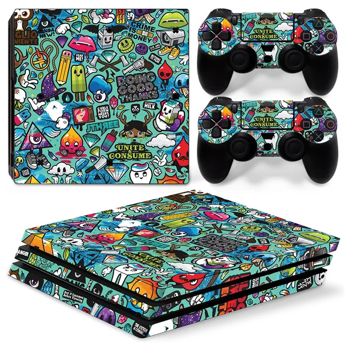 

For PS4 PRO Console and Controllers stickers For ps4 pro skin sticker For Sony PS4 pro Vinyl sticker --0869
