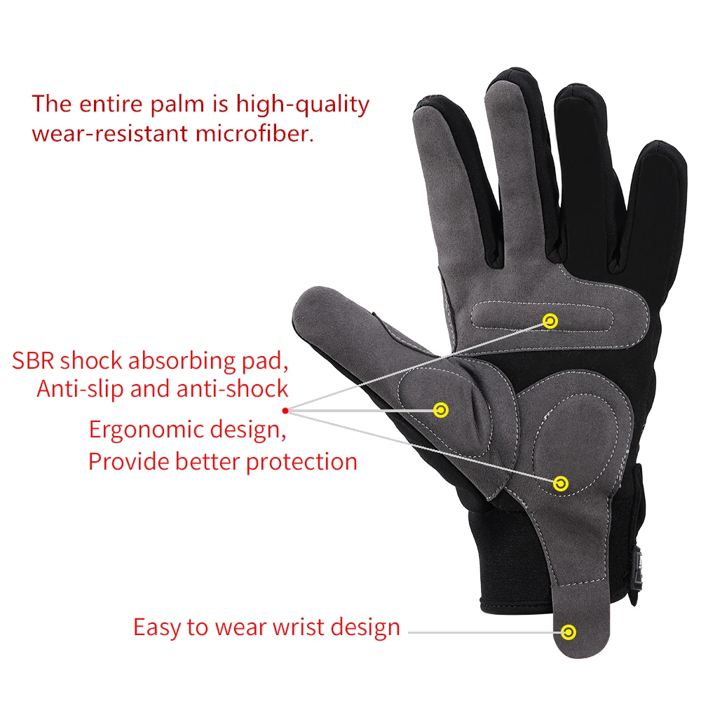 Перчатки для велоспорта на полный палец, противоскользящие, износостойкие, ветрозащитные, теплые, спортивные перчатки для горного велосипеда, велосипедные перчатки для мужчин и женщин