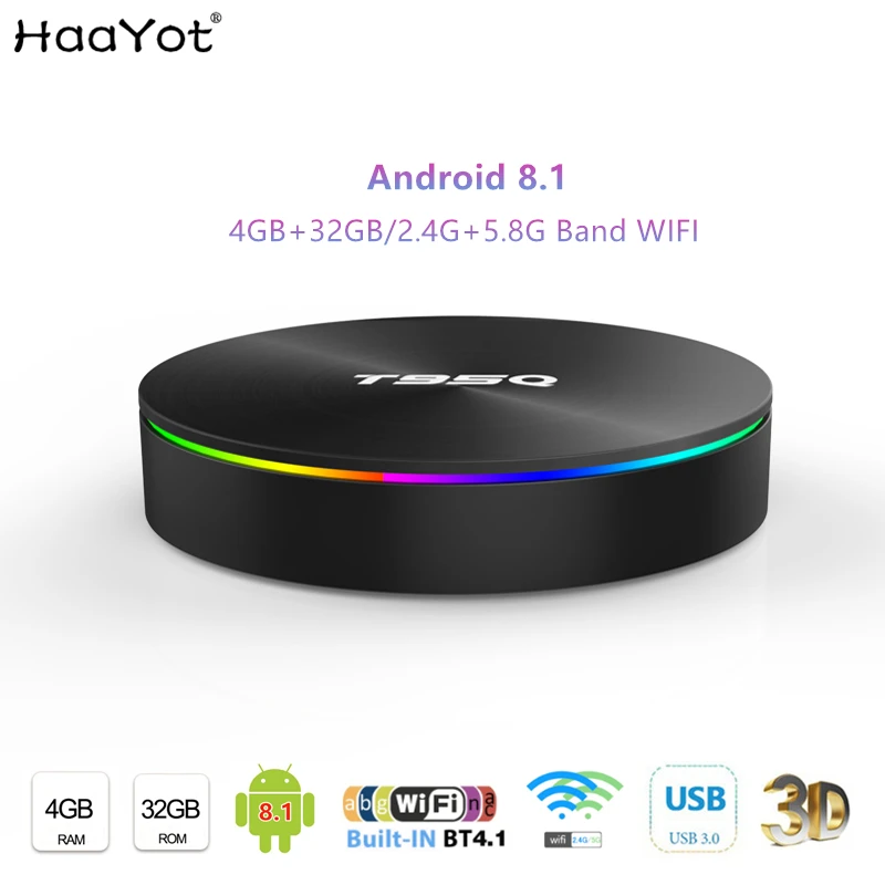 ТВ-приставка HAAYOT T95Q Android 9 0 4 ГБ 32 четырехъядерный процессор Amlogic S905X2 2 + 5 8 ГГц