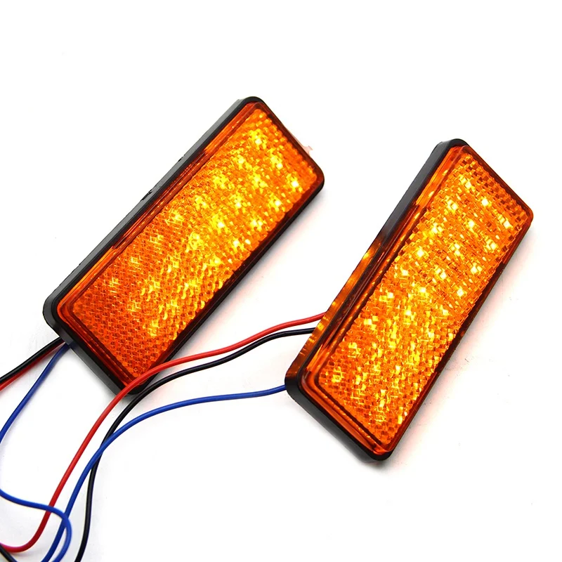 2PCS LED Reflector Light Motorcycle ABS License Plate Holder Lights Tail Brake Stop 12V