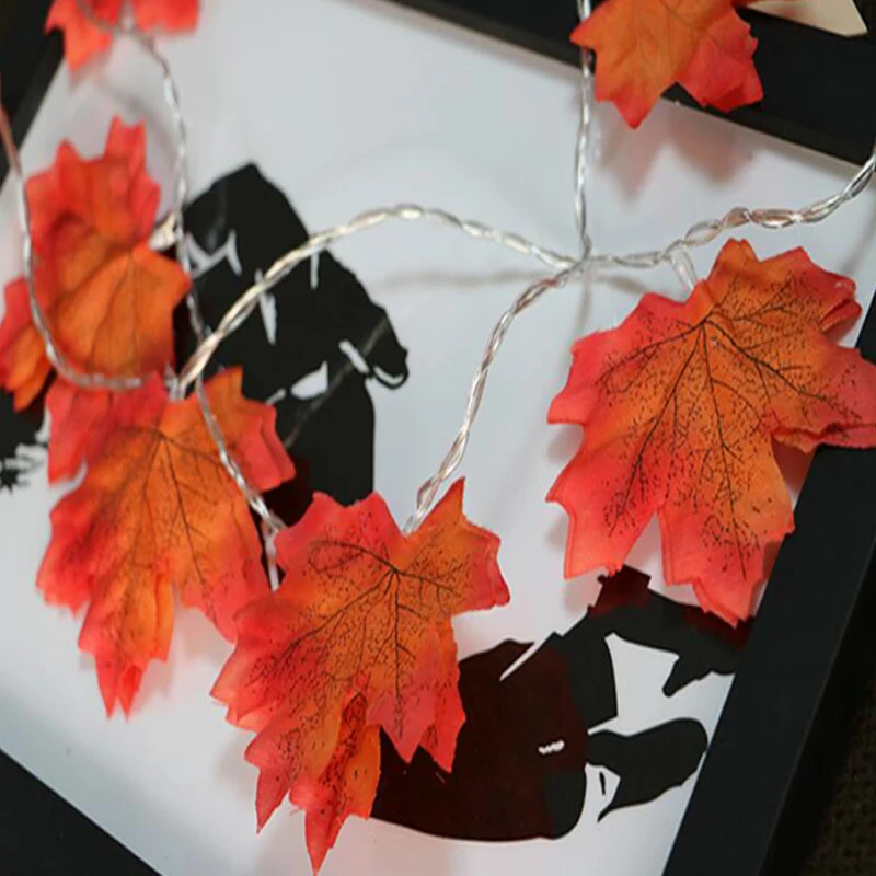 Led Light String Maple Leaf Fairy Garland String Light 1234M AA Battery Operated Fall Garden Home Christmas Tree Lighting (1)