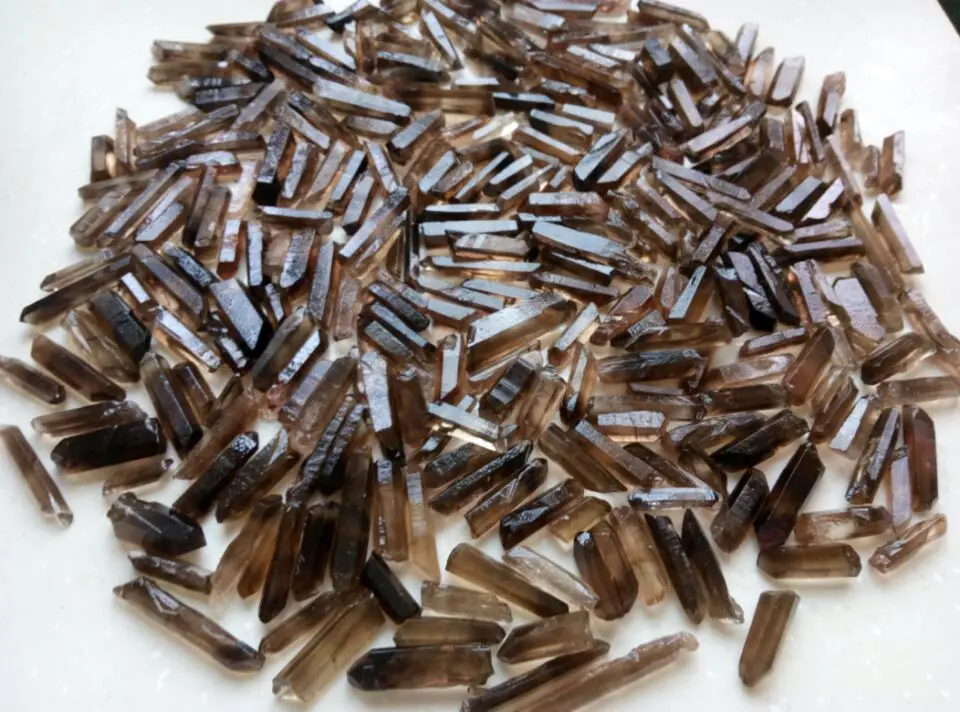500 Carat Bulk Lot Natural Smokey Quartz Crystal Points (10-20 pcs) Smoky Wands 4