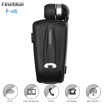 

Fineblue F-V6 Mini Wireless earphone Stereo Clip Bluetooth Headset Retractable Bluetooth 4.0 Headphone Earphone for smartphone