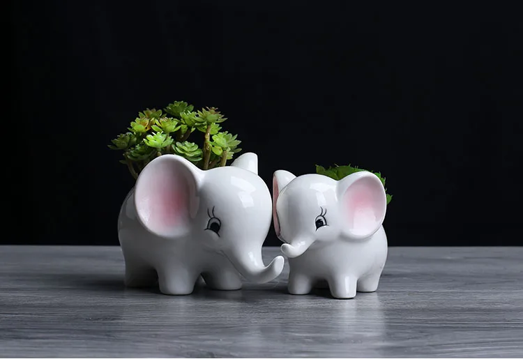 Милый мультяшный слон современный мультяшный суккулентный горшок для растений из смолы креативные ремесленные животные кавайная форма настольное украшение Flo