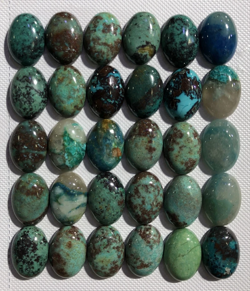 

100% Natural Chrysocolla Gem stone Cabochon 15x20mm Oval CAB Ring Face Pendant,10piece/pack