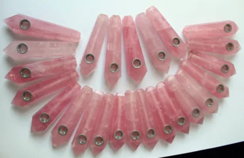 

1pcs Free Shipping! Natural Rose Quartz Smoking Pipe for tobacco
