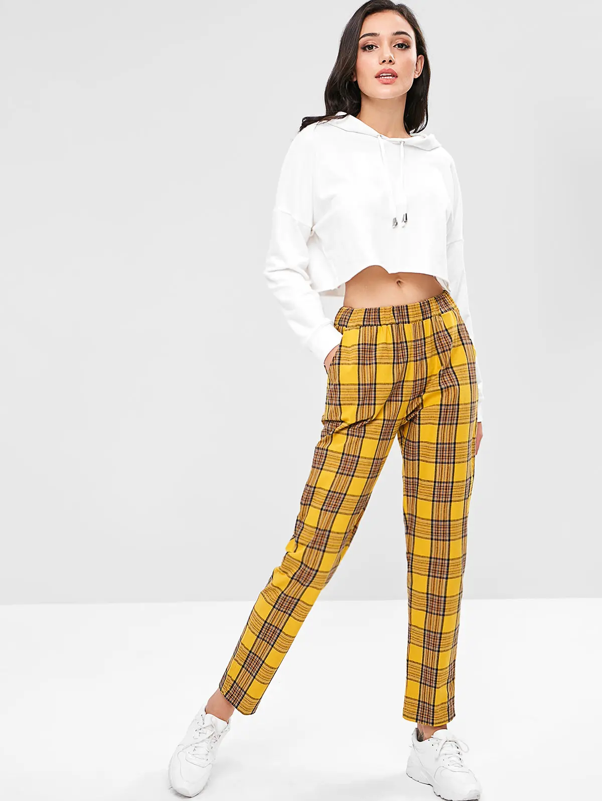 Yellow tartan pants Clearance