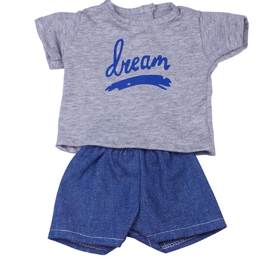 American-Girl-Doll-Clothes-shirt-and-short-pants-sets-for-45-cm-reborn-baby-doll-Clothes (3)