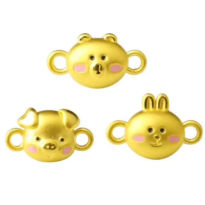 

Pure 24K Yellow Gold Bracelet Women 999 Gold 3D Animal Bracelet