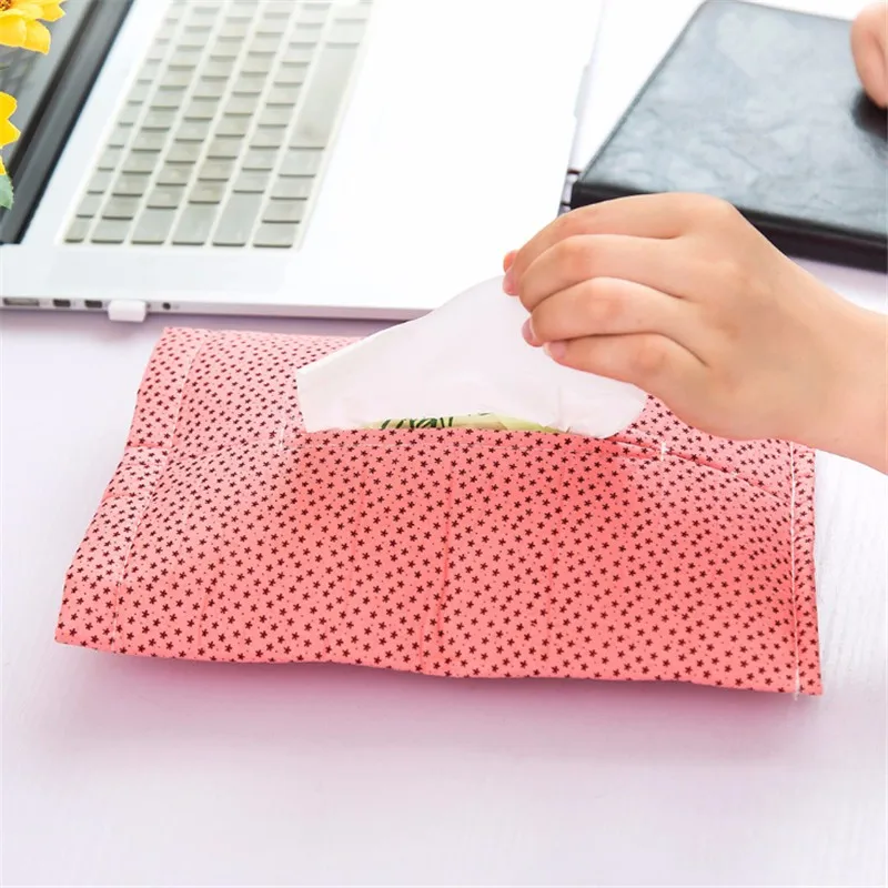 

1pc Printed Cotton Tissue Box Storage Bags 2 Color Select Tissue Napkin Storage Organizer Kitchen Accessories 2017 New Fashion