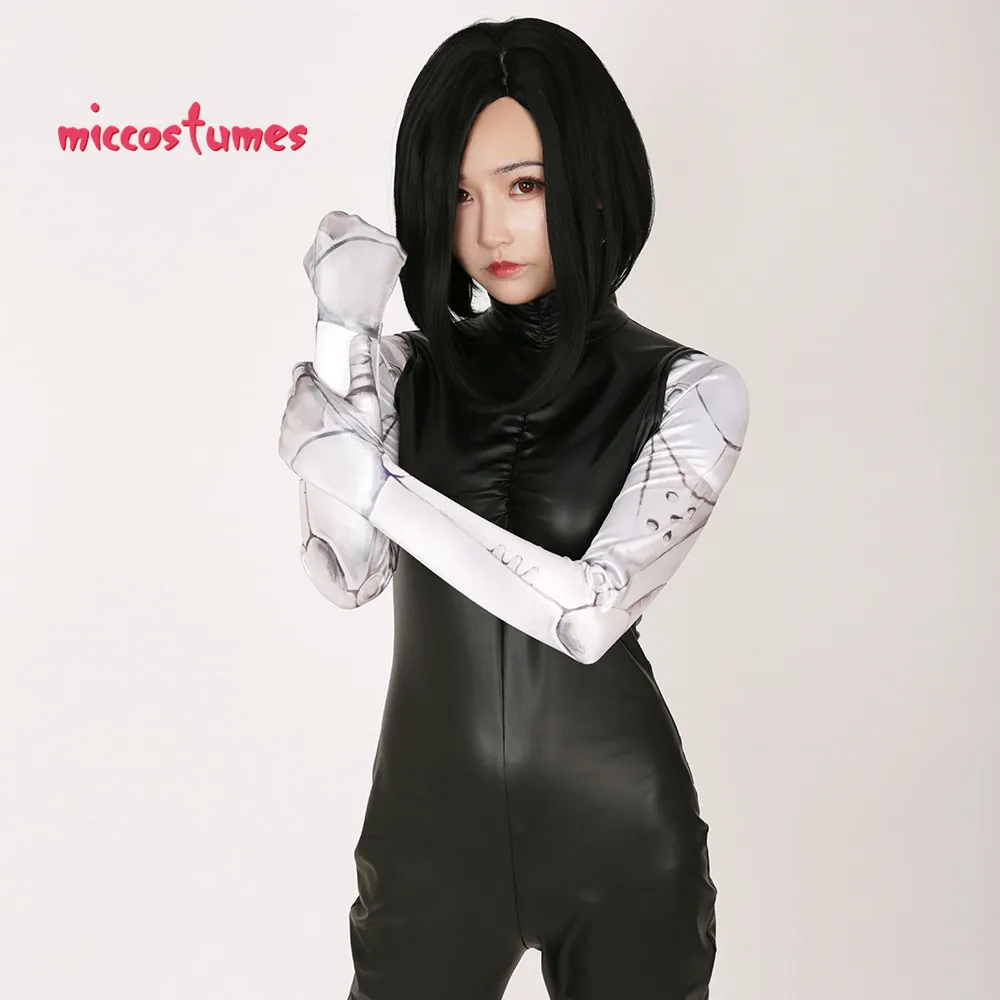 Alita Battle Angel Cosplay Costume Black Bodysuit Woman Halloween Outfit