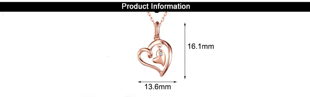 DOUBLE-R 0.02ct Для женщин настоящий бриллиант Подвески 925 Серебряные ожерелья розовое золото Сердце Алмазный-украшения подарок на день Святого