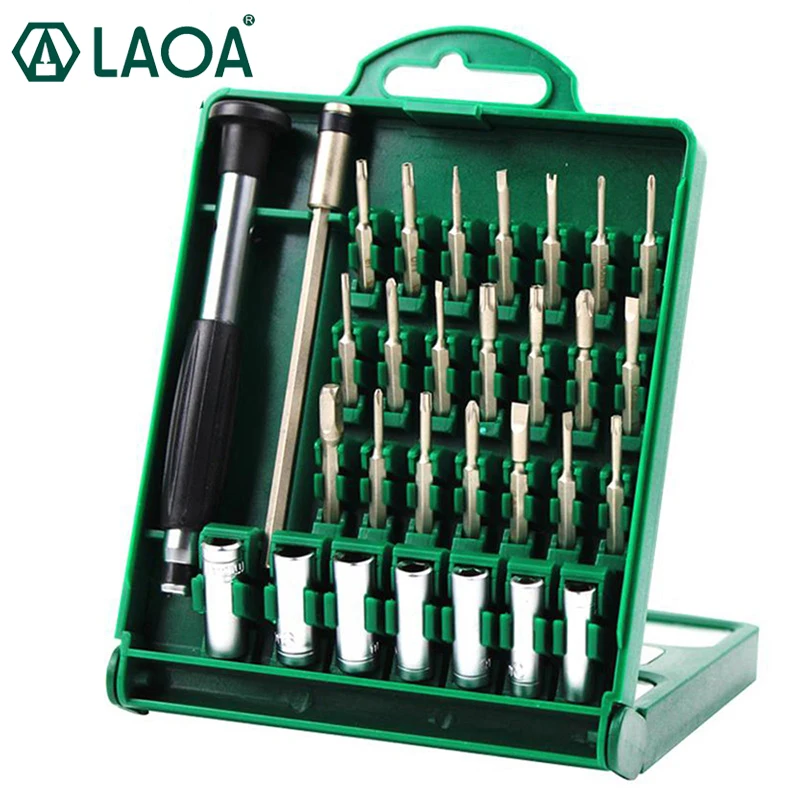 LAOA 32 in 1 Screwdriver Sets High Quality S2 Alloy Steel Repair Kit Precision for Home appliance repair