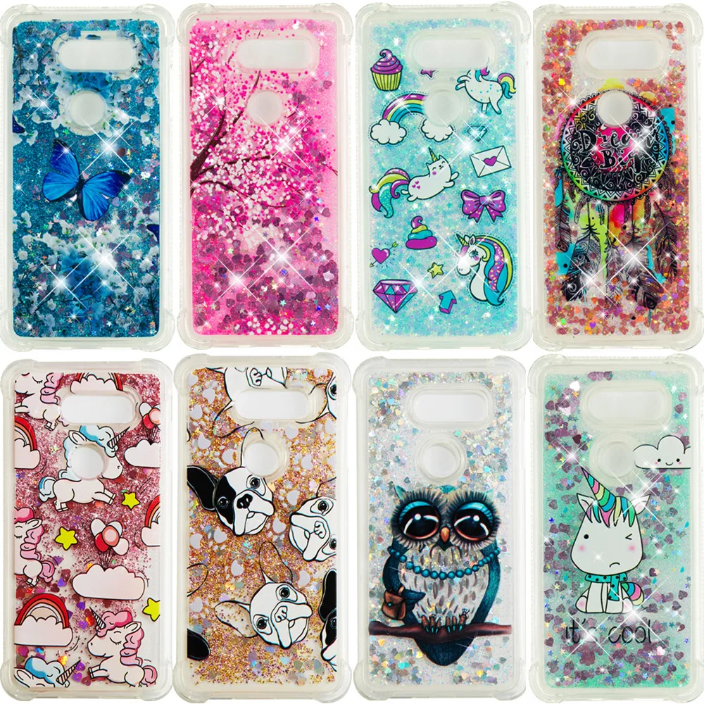 

Glitter Flowing Bling Cover For LG G7 ThinQ V20 V30 K8 2018 EU Case For LG Stylo 3 Plus 4 Q Stylus Liquid Quicksand Cases