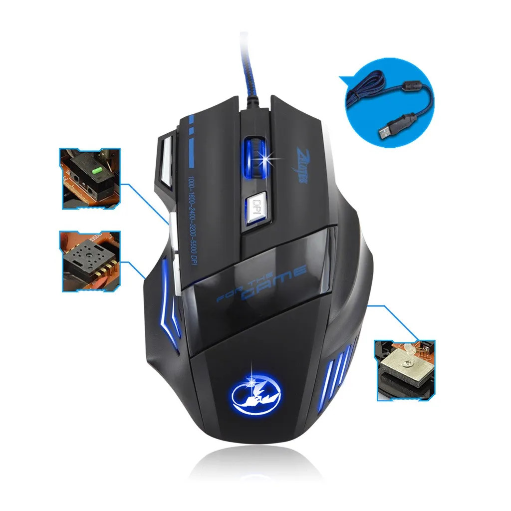 Мышь Raton Ordenador 7 кнопок проводная мышь dpi USB светодиодный игровой геймер мыши