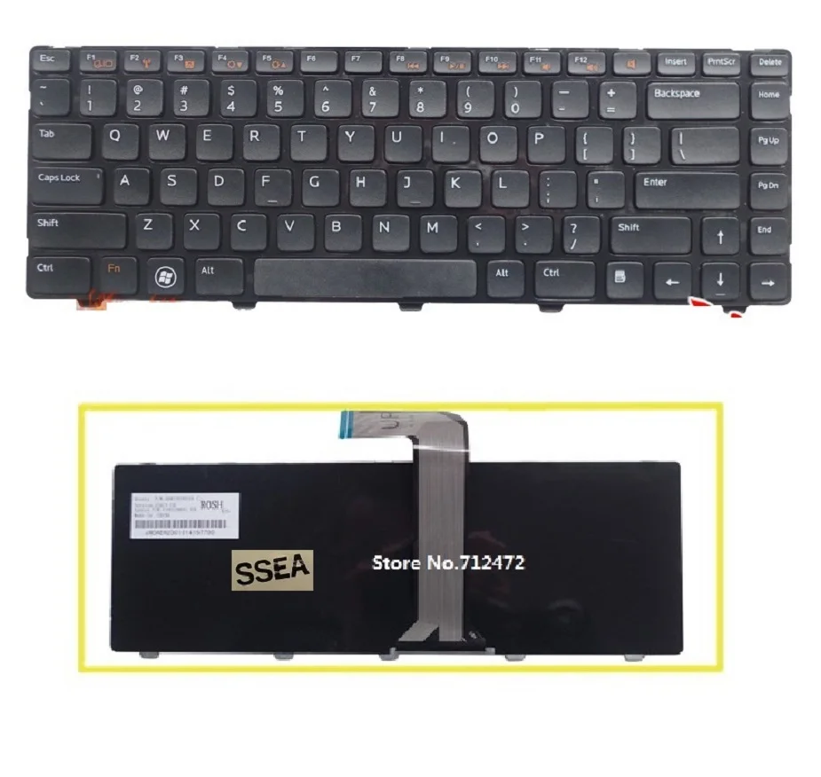 Клавиатура SSEA New US черная для ноутбука Dell Vostro V131 2420 2520 3550 3560 X38K3 T5M02 65JY3 AER01U00010 NSK DX0SQ