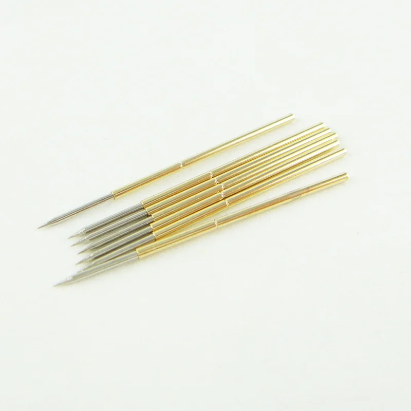 

50PCS Spring PCB Test Probe Pin Spear Tip 0.74mm Tip Dia 1.3mm Drill Hole Dia.