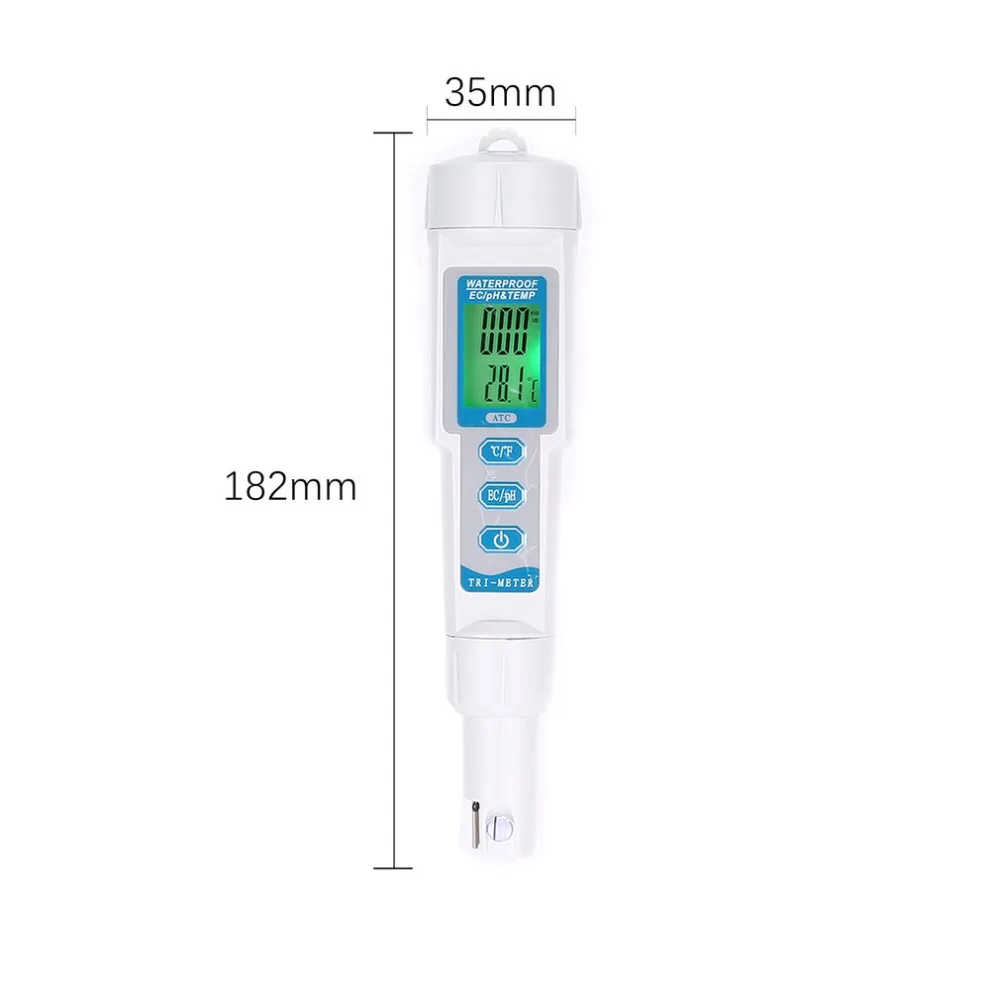 Лидер продаж 3 в 1 профессиональный анализатор качества воды pH монитор EC TEMP метр для аквариума акуметр термометр измерительный инструмент